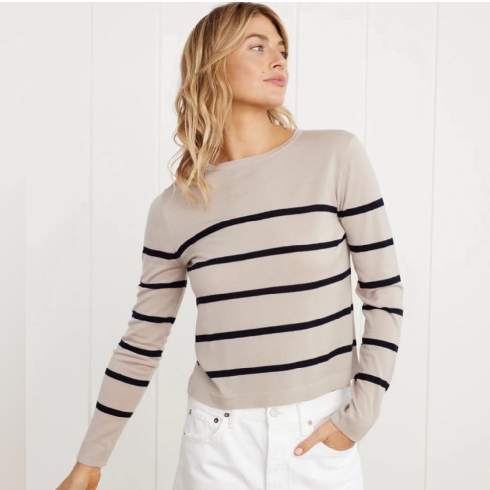 Jenni Kayne Mercer 100% Merino Wool Striped Sweater Size Extra Small